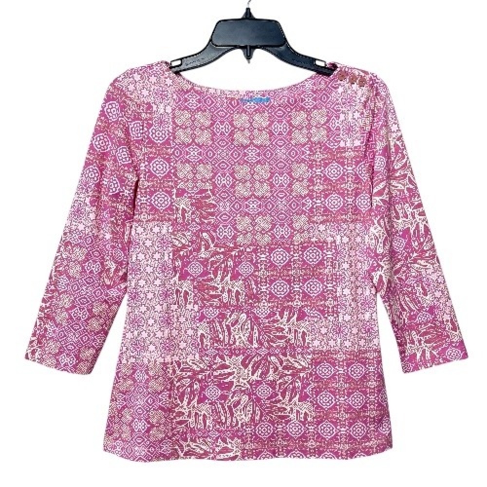 J. McLaughlin Catalina Cloth Wavesong Nautical Pink Tile Print Size S